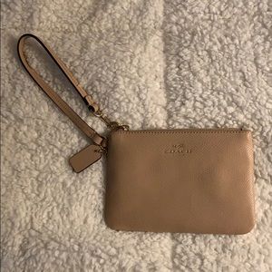 Coach Beige/Tan Mini Wristlet